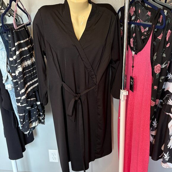 Noel Asmar L Uniforms Amari V-Neck Faux Wrap Dress - Picture 6 of 9